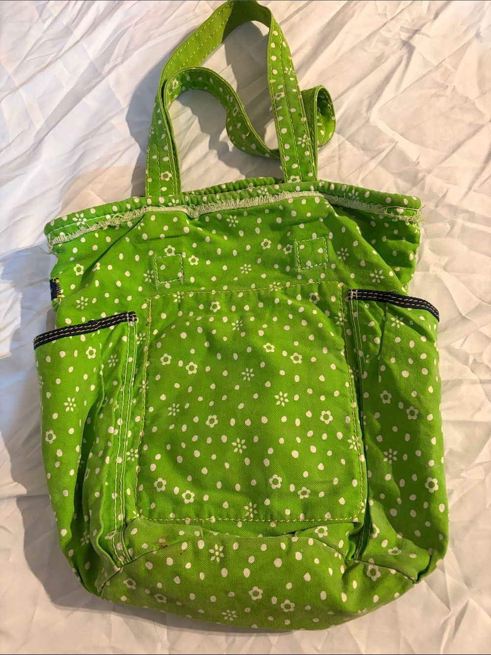 thirty-one Lime Green Floral Canvas Shoulder Bag